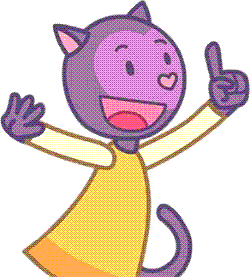 A cat in a long sleeved shirt, arms extending with one hand pointing a finger, and mouth open as if exclaiming something exciting.