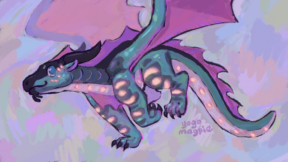 A dragon running.