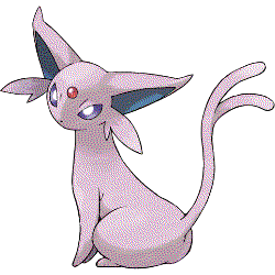 A pokemon with long cat ears and two tails.