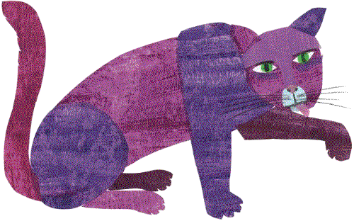 A purple cat, illustrated by Eric Carle