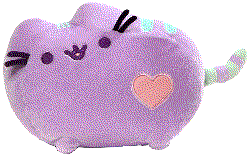 A cat plush with a heart on its rump.