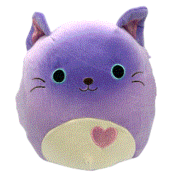 A cat with a white belly, white open eyes, and a heart on its chest