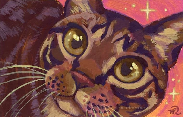 Painting of a tabby cat