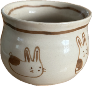 ceramic plate with a bunny in the center