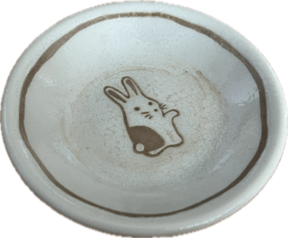 ceramic plate with a bunny in the center